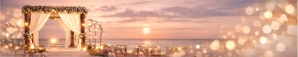 Beach wedding setup